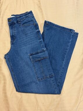 sofia by sofia vergara Blue Straight-Leg Cargo Jeans